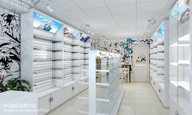 沉浸动漫世界 动漫加盟店3D装修设计效果图全解析